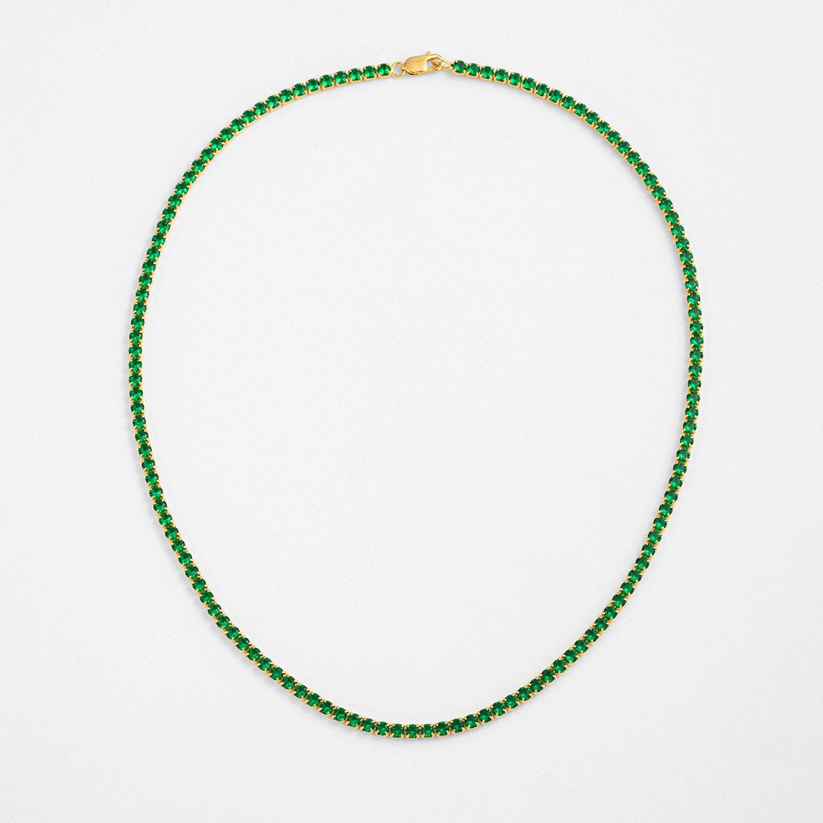 Tennis Green - Choker - Gold