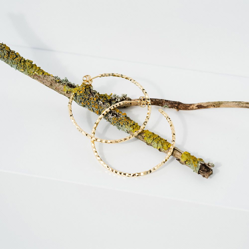 Hammered polished - Creolen - Gold