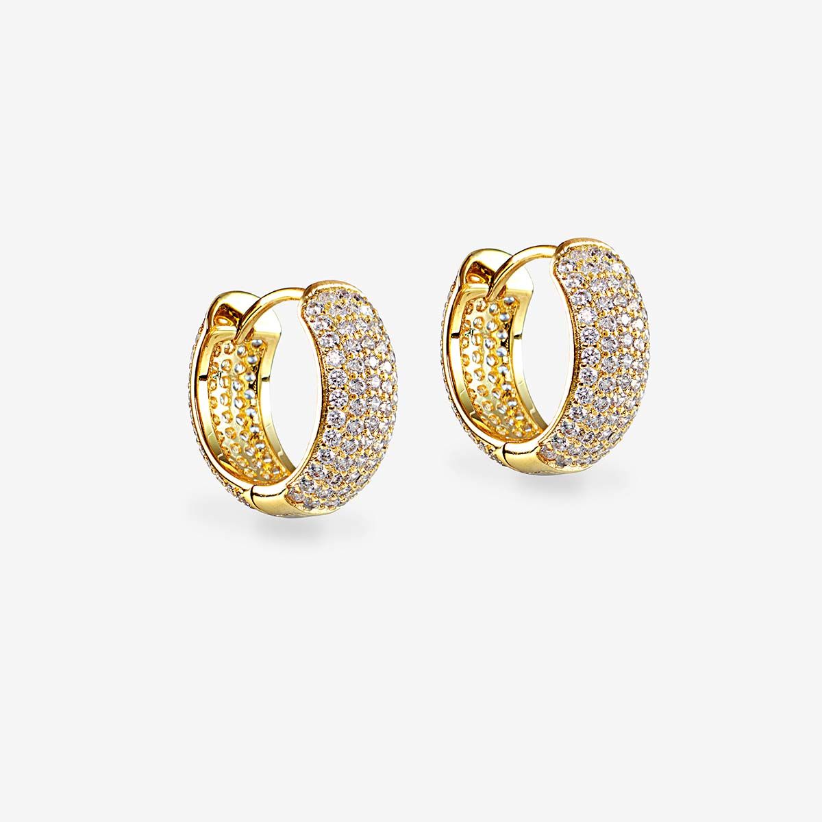 The Pave Versaille Huggies - Creolen - Gold