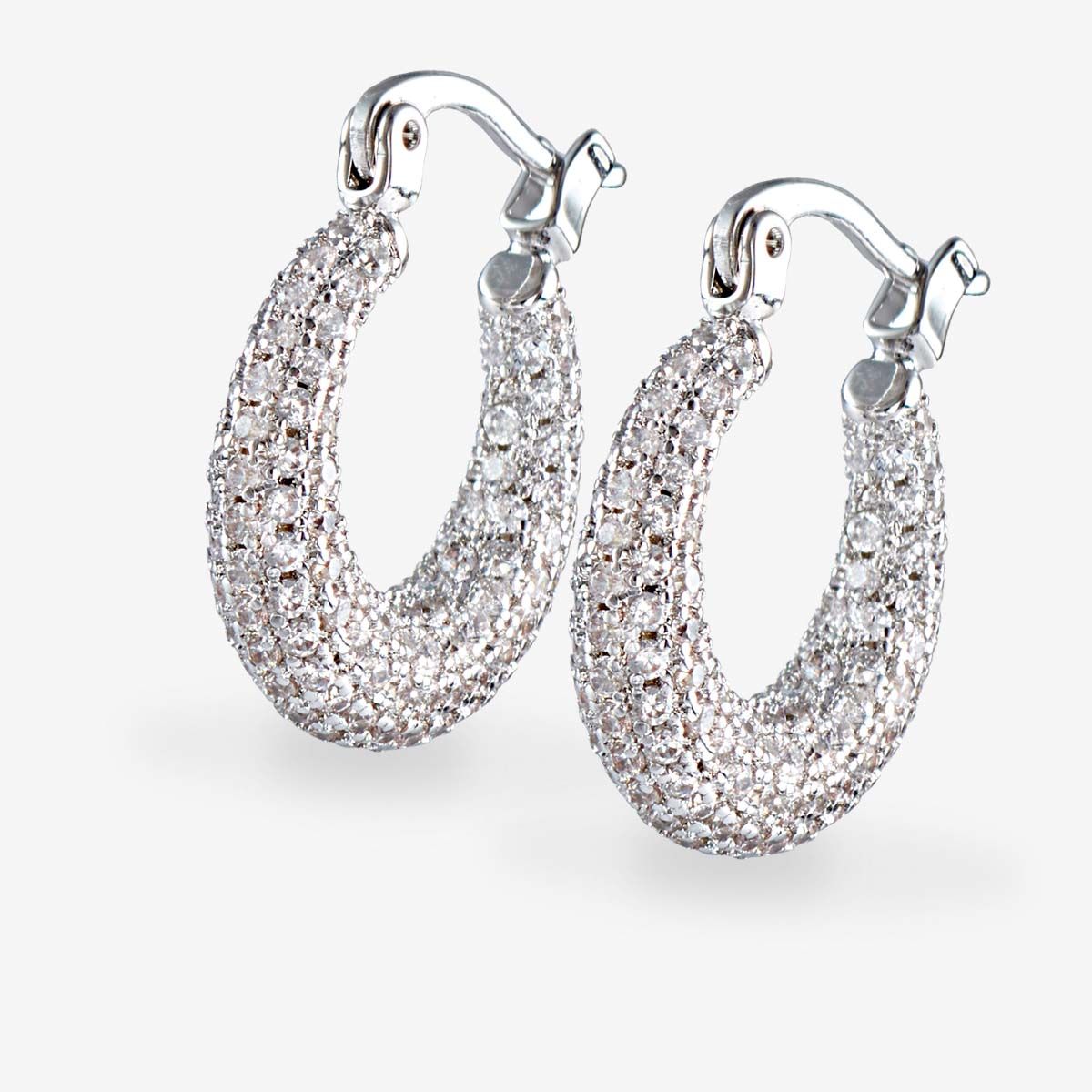 The pave mini martina hoops - Creolen - Silber