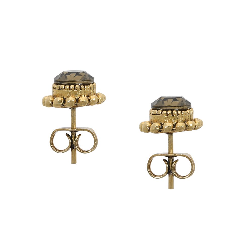 Faceted crystal - Ohrstecker - Khaki