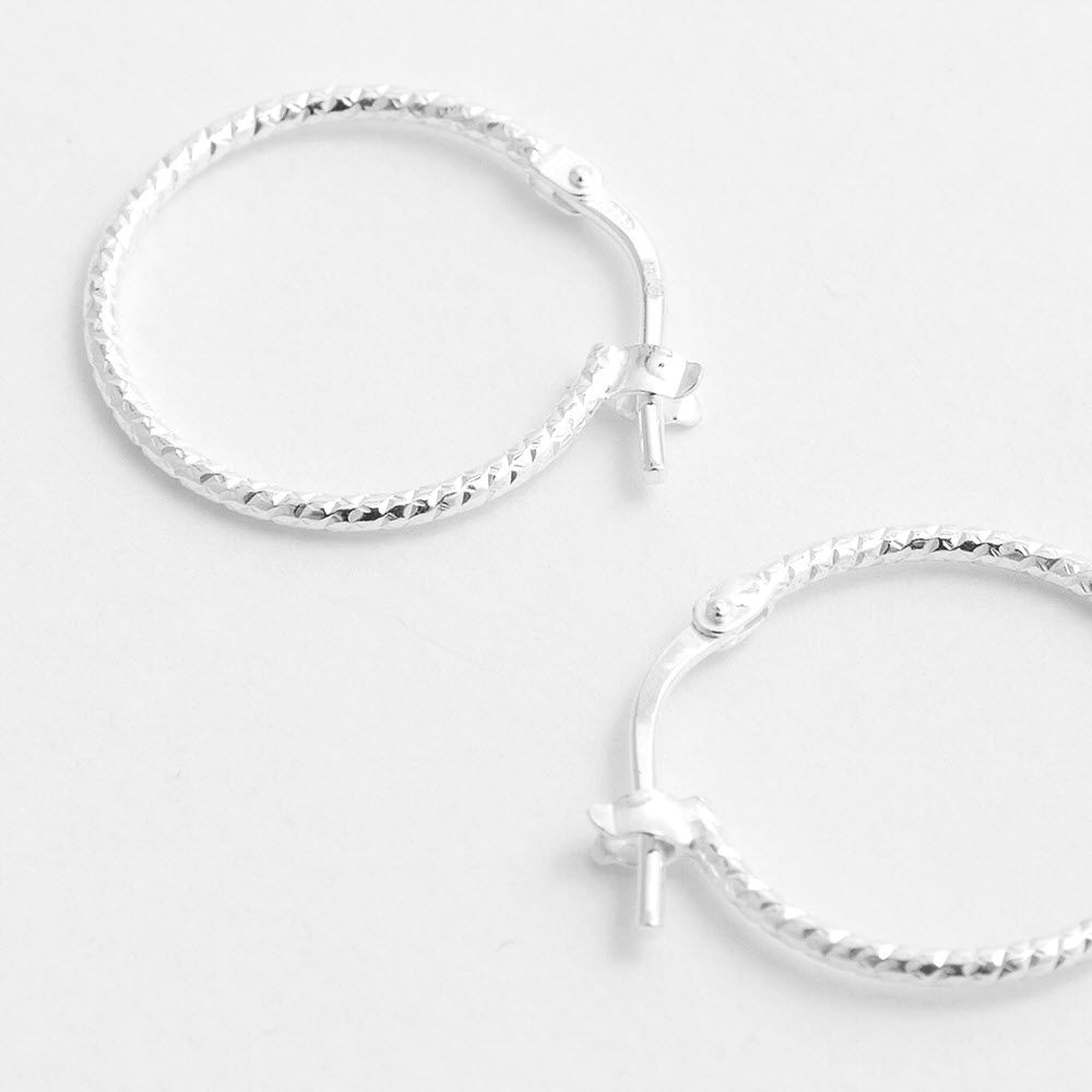 Structured polished - Creolen - Silber