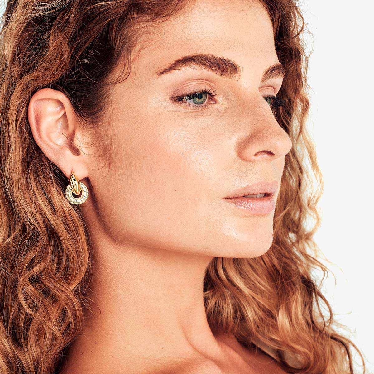 The Pave Interlock Hoops - Creolen - Silber