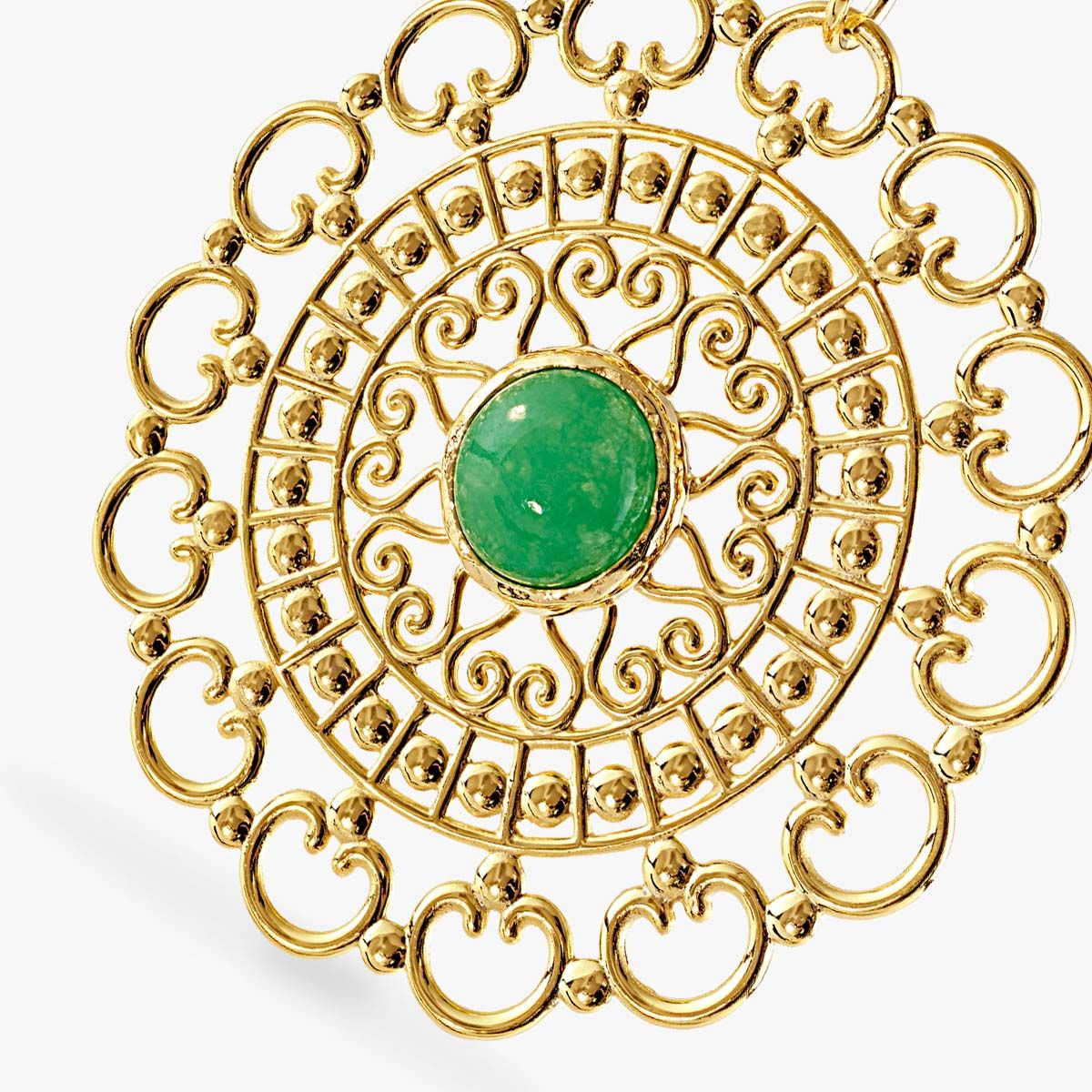 Emerald statement pendant - Kettenanhänger - Gold