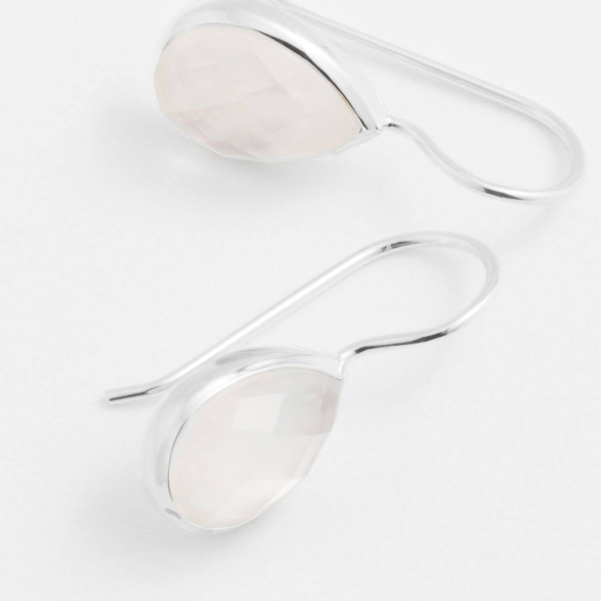 Faceted drop-shaped - Ohrhänger - Perlmutt