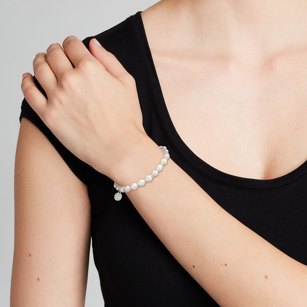 Steinarmbänder - Weiss