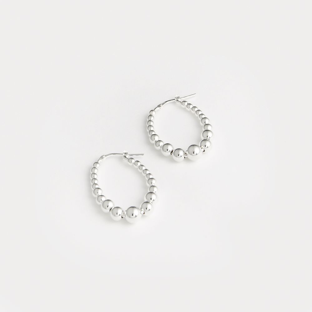 Beaded shiny - Creolen - Silber
