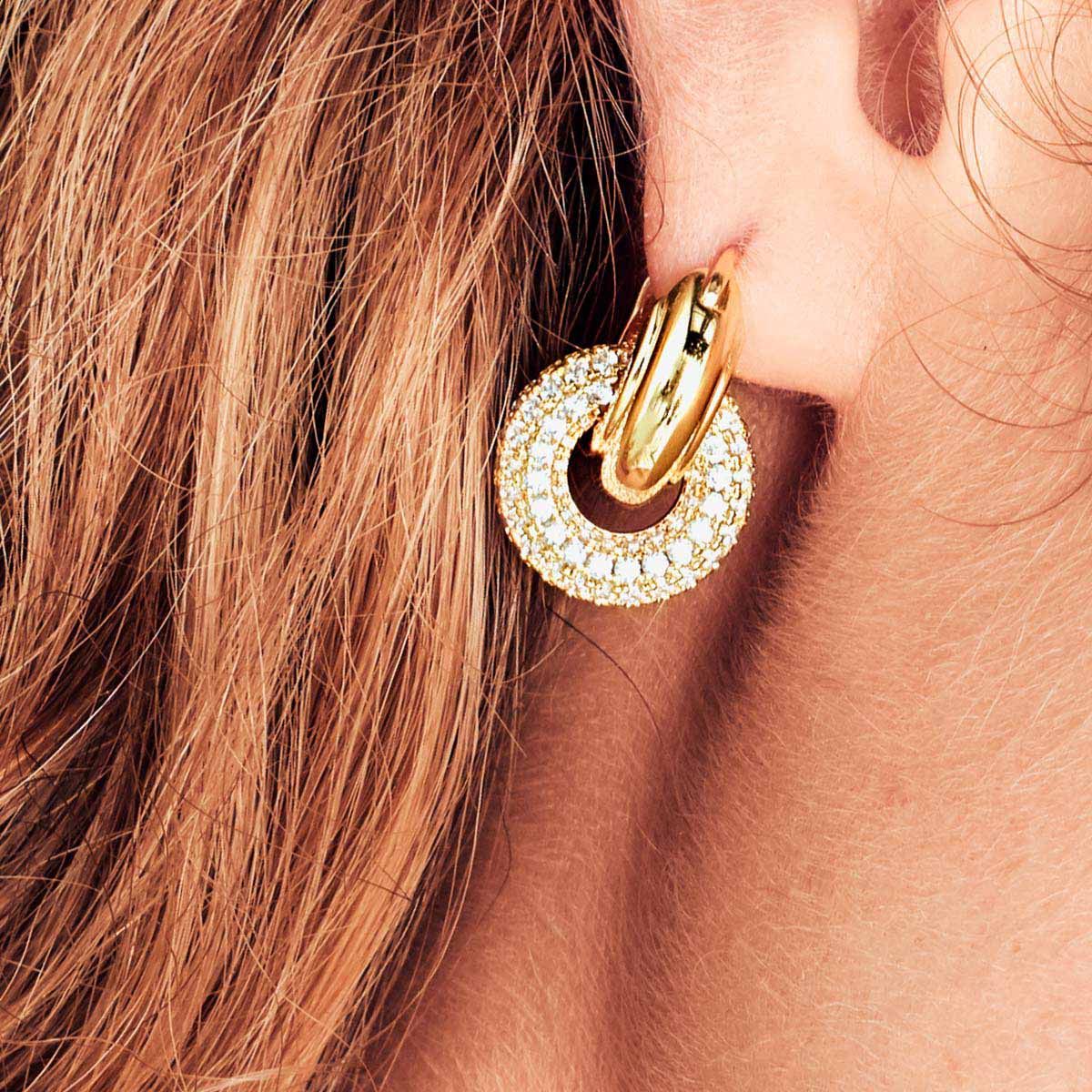 The Pave Interlock Hoops - Creolen - Silber