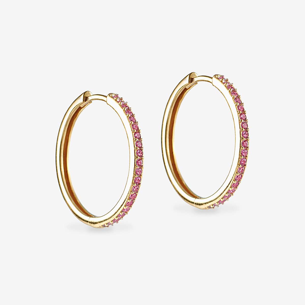 Crystal Hoops Rosa - Creolen - Gold
