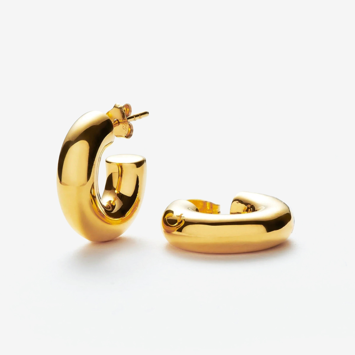 Gold Medium Chubby Hoop Earrings – Creolen – 18k vergoldet