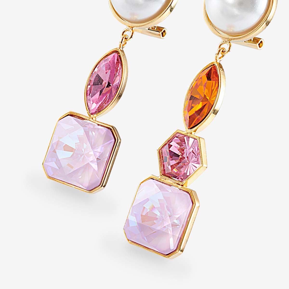 Cascade Pearls Pink - Ohrstecker - Gold