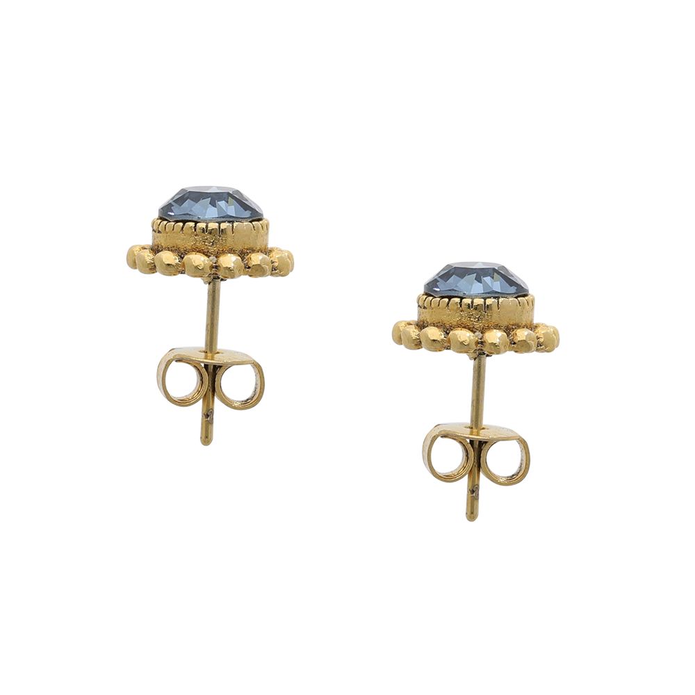 Faceted crystal - Ohrstecker - Denimblau