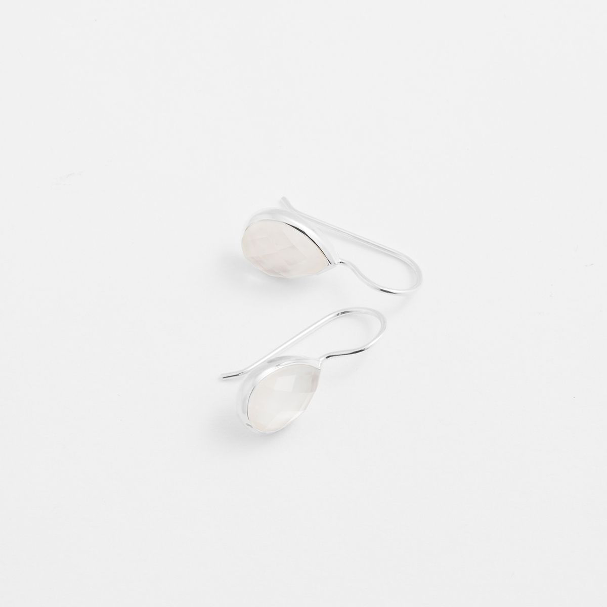 Faceted drop-shaped - Ohrhänger - Perlmutt