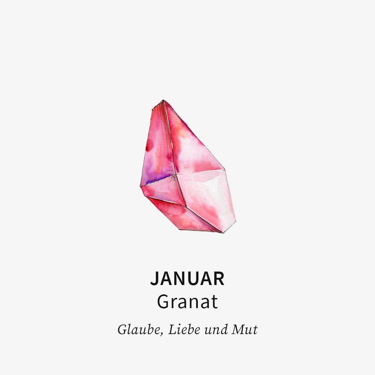 Birthstone January - Halsketten - Silber