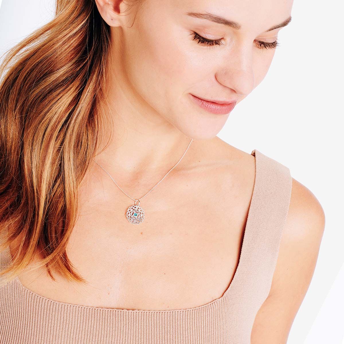 Blue quartz pendat - Kettenanhänger - Silber
