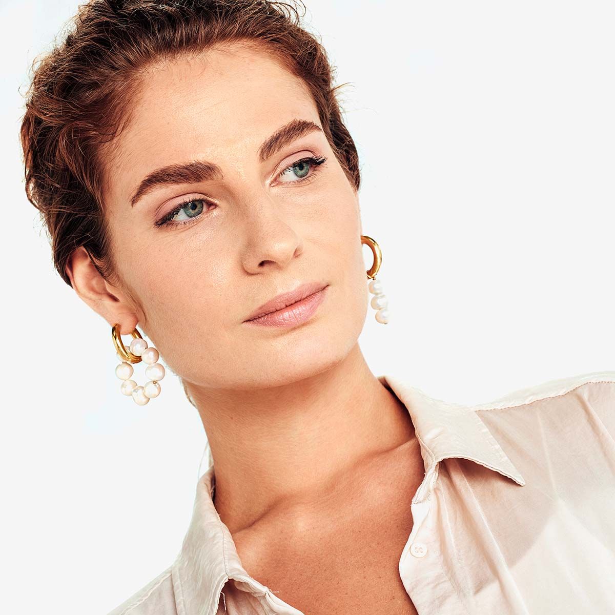 Mismatched pearl earrings - Perlenohrringe - Gold