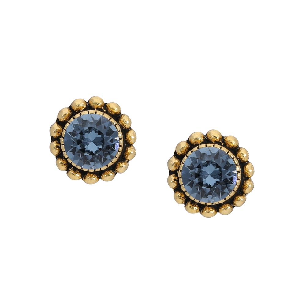 Faceted crystal - Ohrstecker - Denimblau