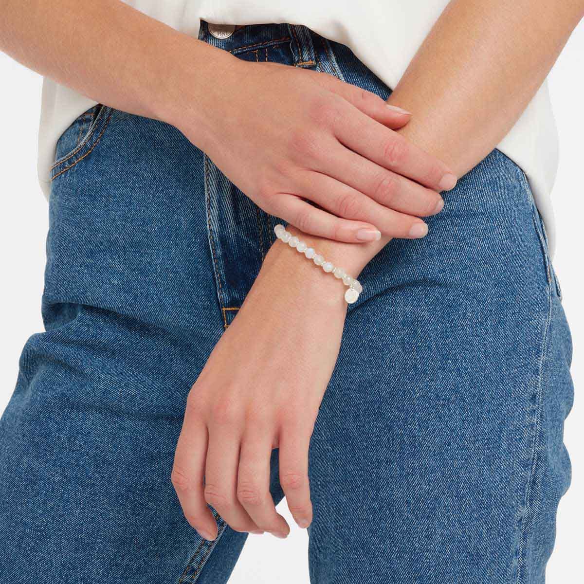 Steinarmbänder - Weiss