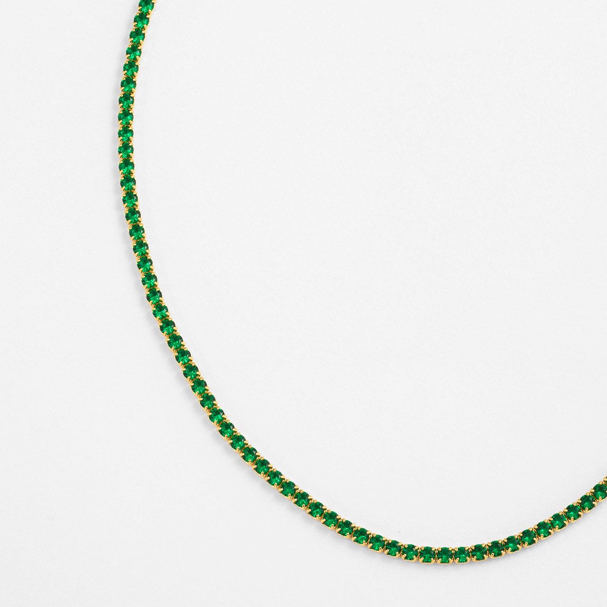 Tennis Green - Choker - Gold