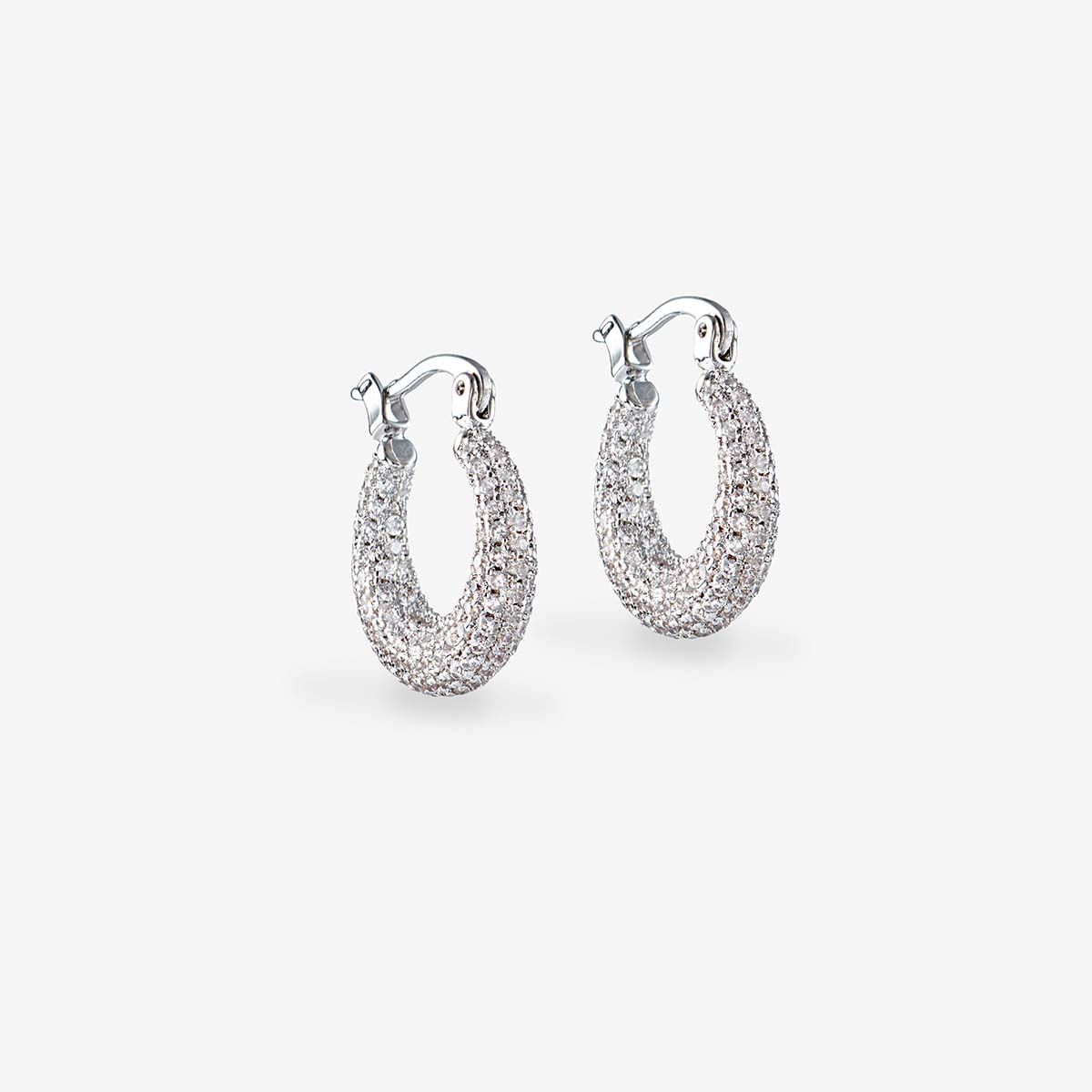 The pave mini martina hoops - Creolen - Silber