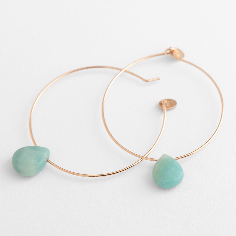 Drop-shaped amazonite - Ohrhänger - Grün