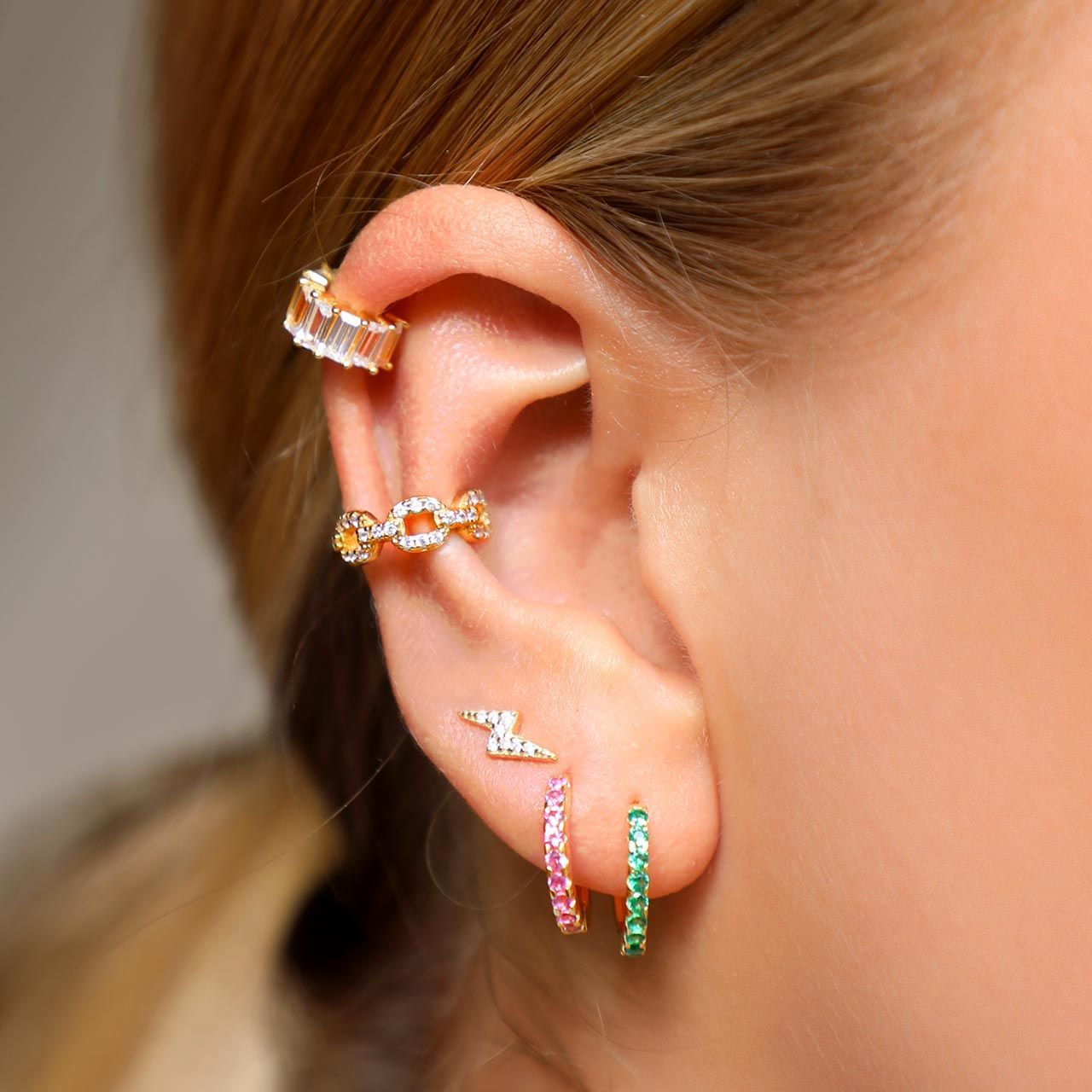 Baby Baguette - Earcuffs - 18k vergoldet
