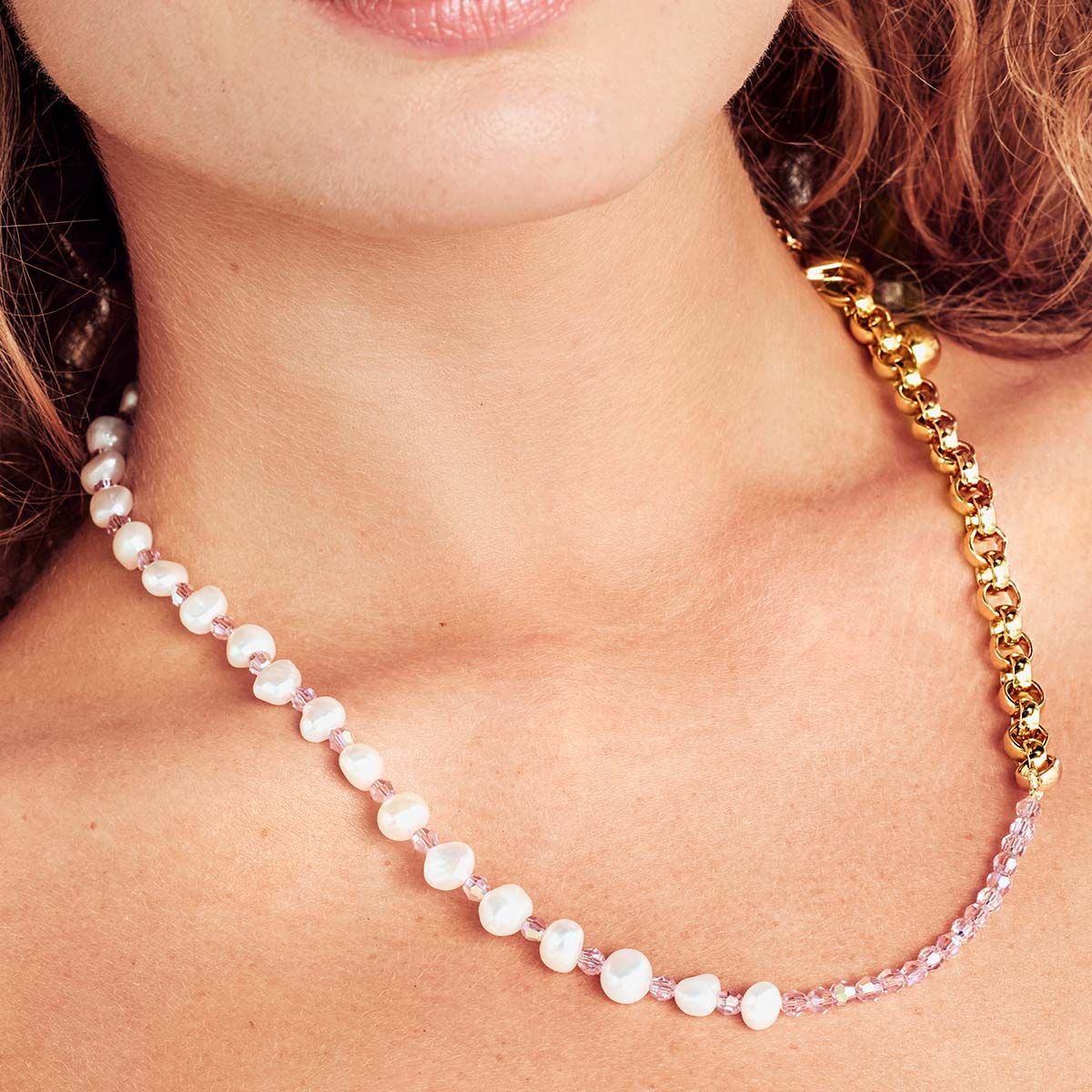 Tahiti Pink Necklace - Halsketten - Gold