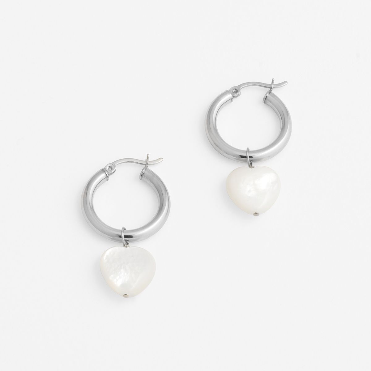 Heart Hoops - Creolen - Silber