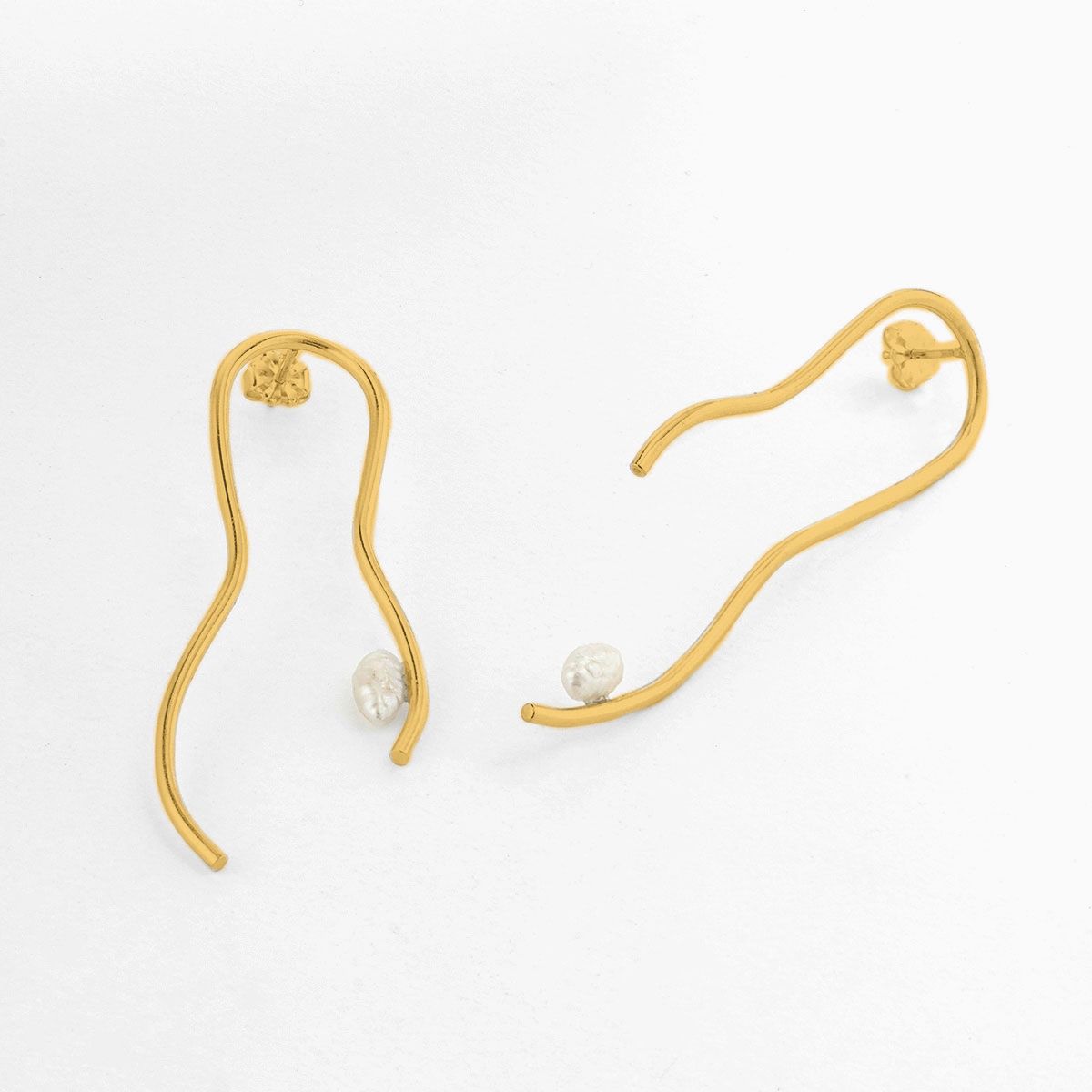 Contour - Perlenohrringe - Gold