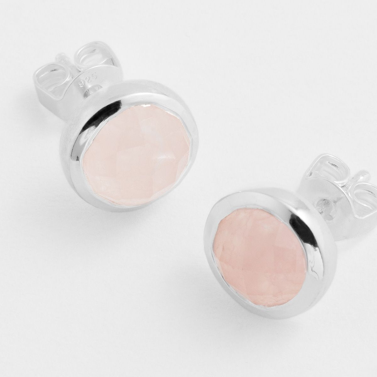 Faceted agate - Ohrstecker - Rosa
