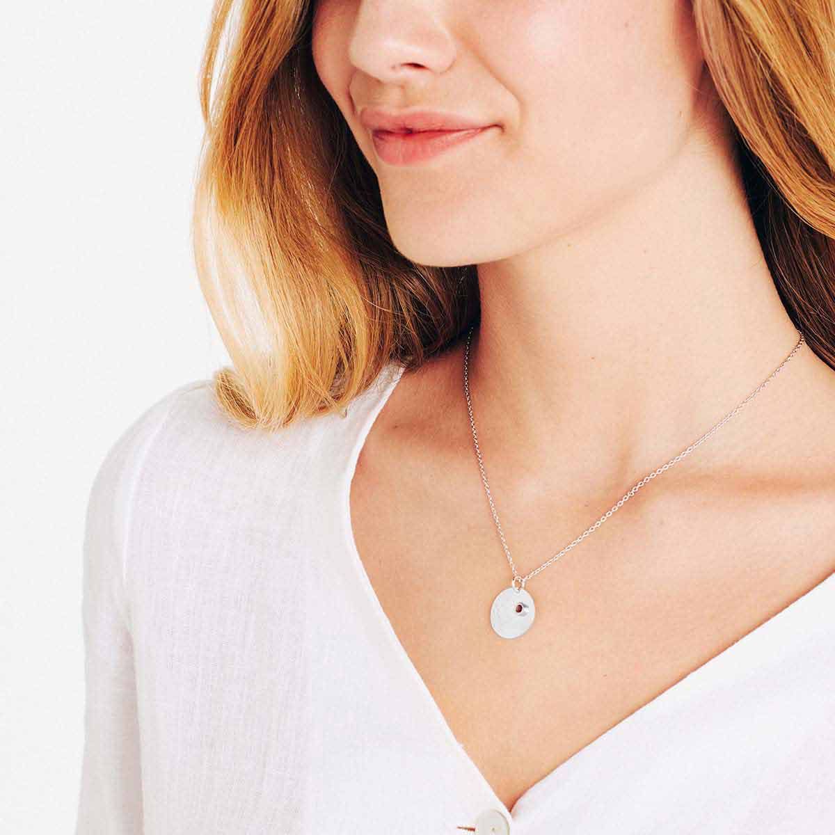 Birthstone January - Halsketten - Silber