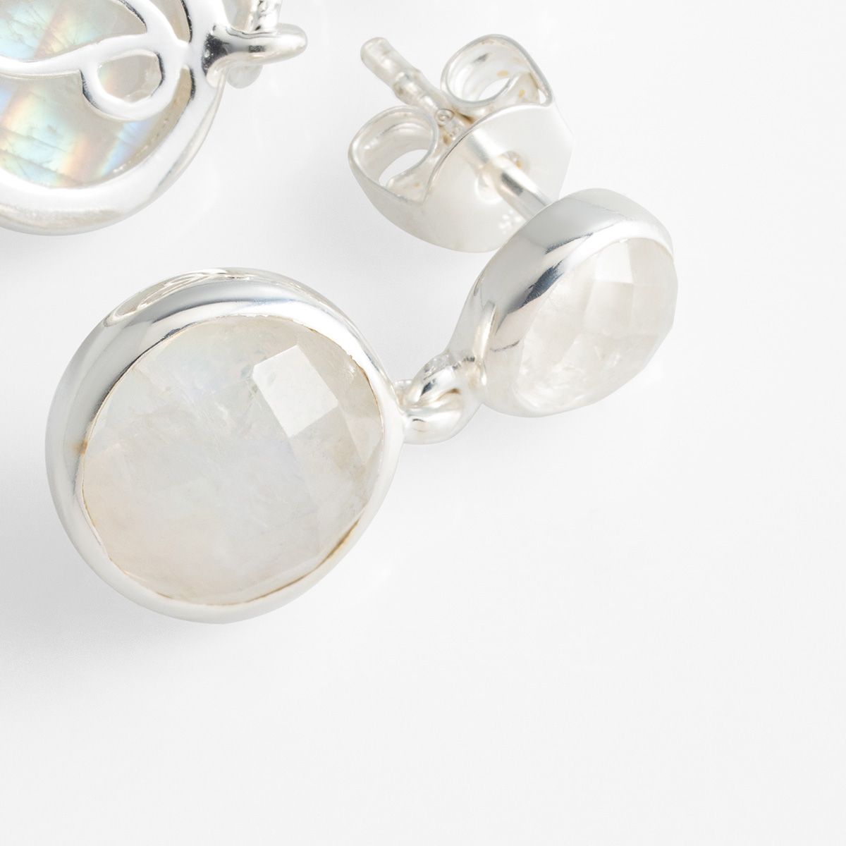 Elegant rainbow moonstone - Ohrstecker - Perlmutt