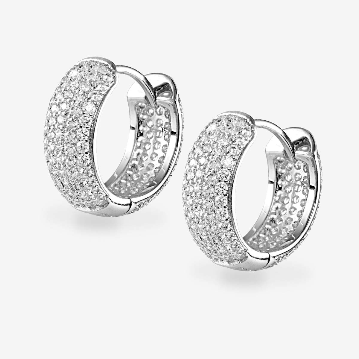 The Pave Versaille Huggies - Creolen - Silber