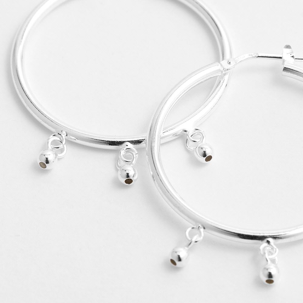 Beaded shiny - Creolen - Silber