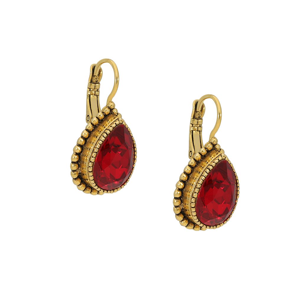 Faceted crystal - Ohrhänger - Rot
