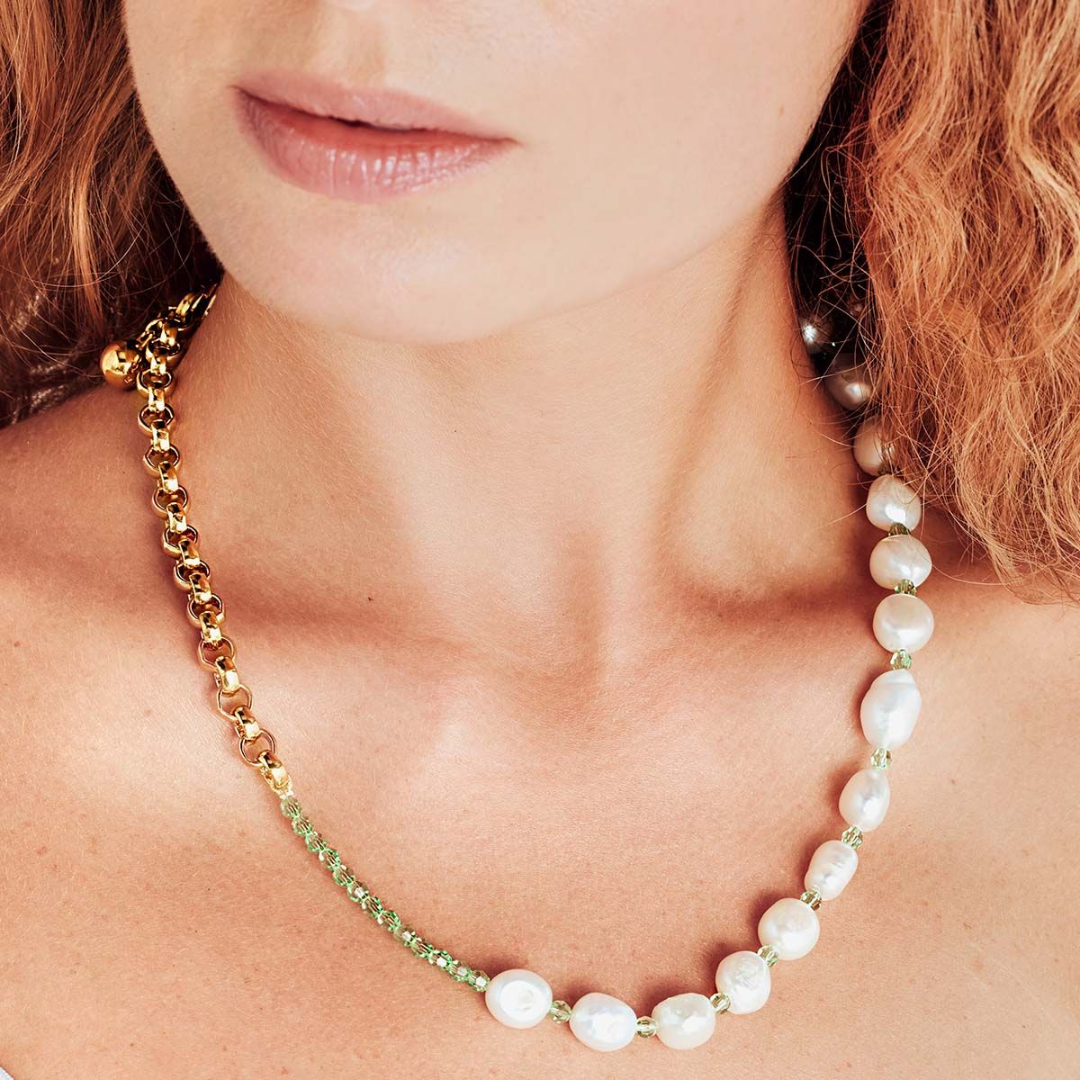 Tahiti Green Necklace - Halsketten - Gold