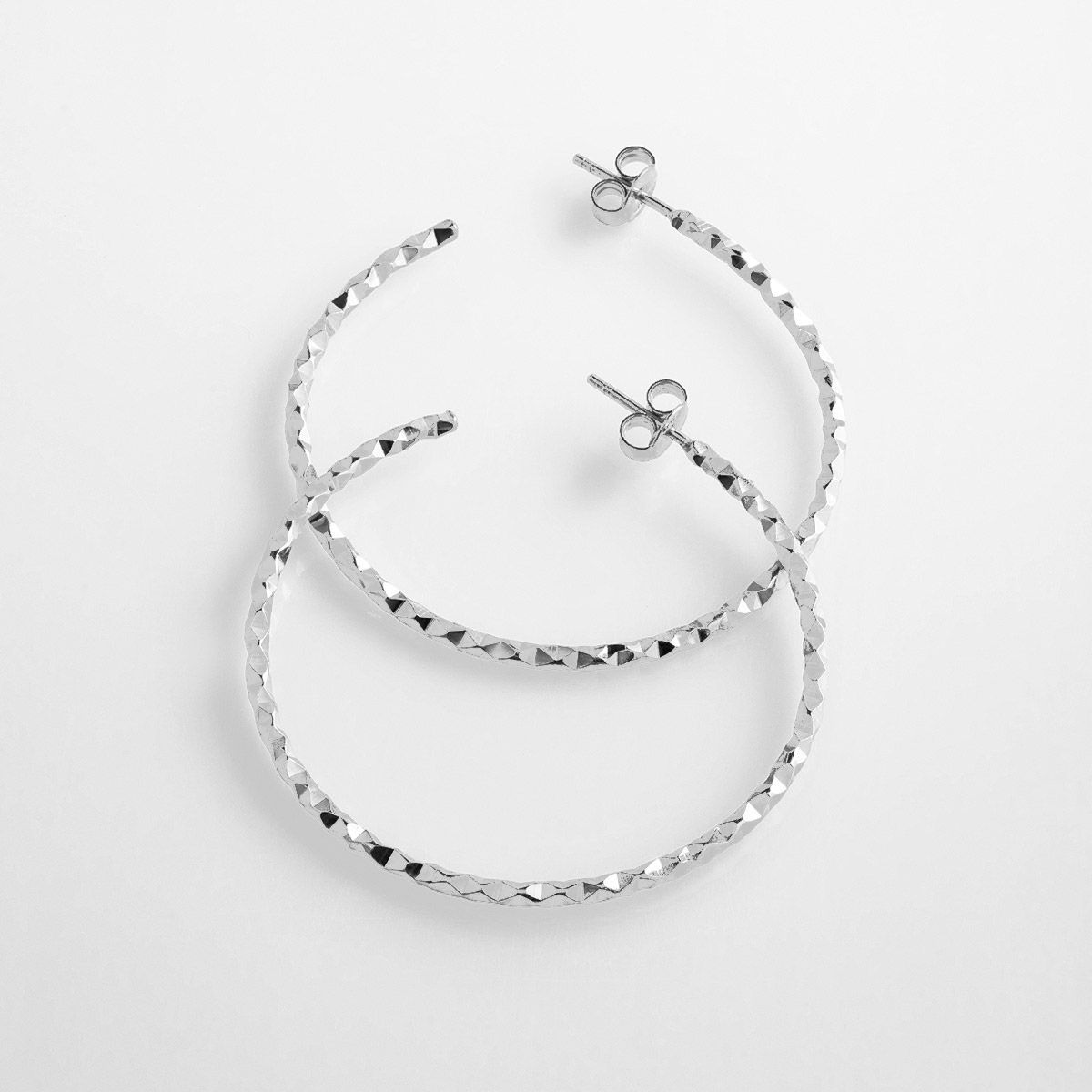 Hammered polished - Creolen - Silber