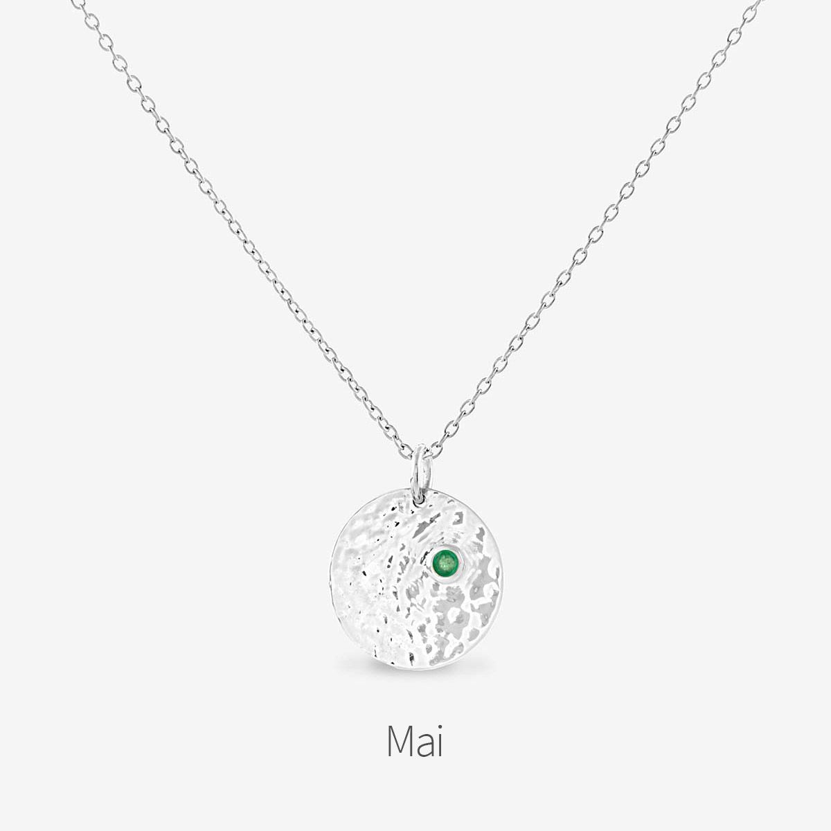 Birthstone May - Halsketten - Silber