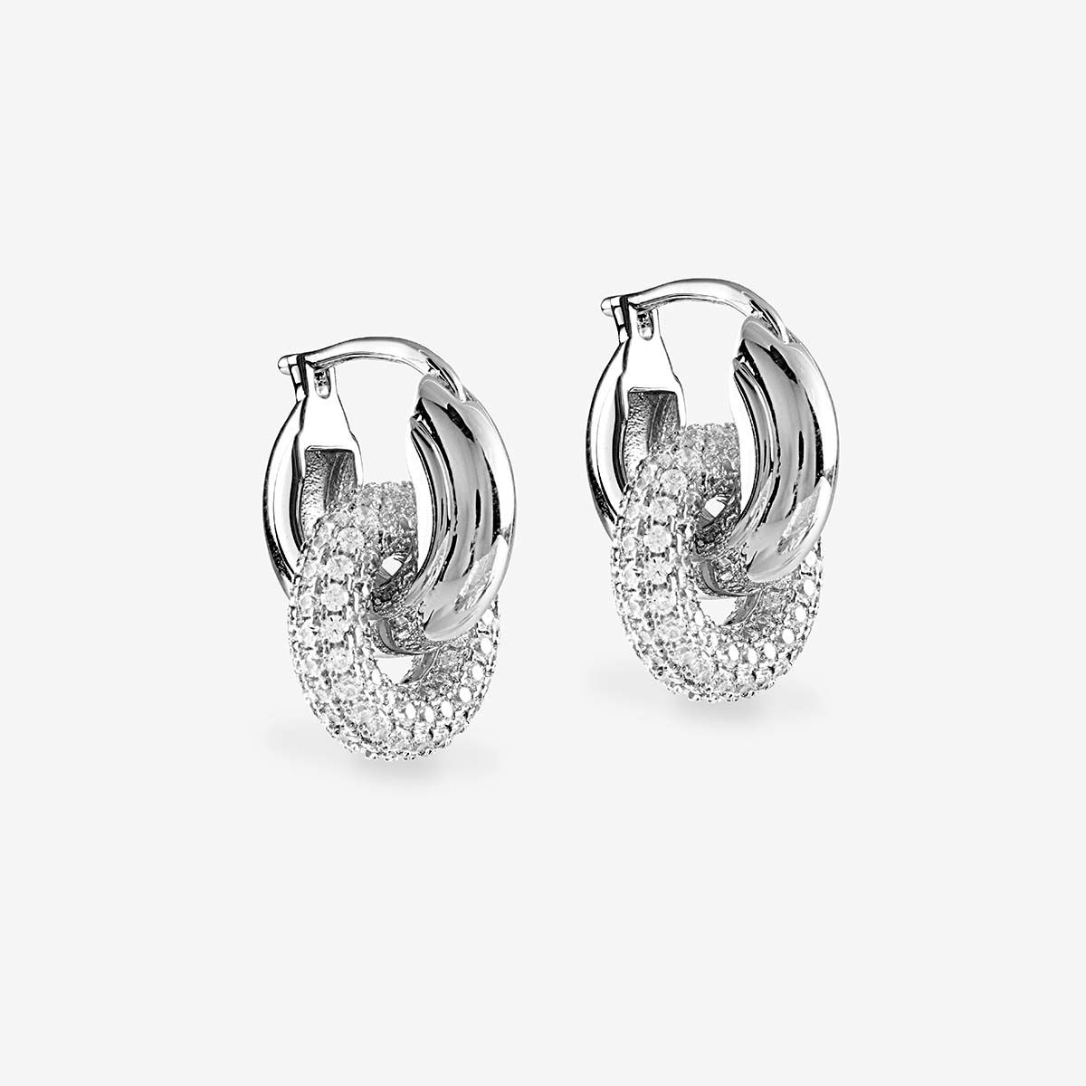 The Pave Interlock Hoops - Creolen - Silber