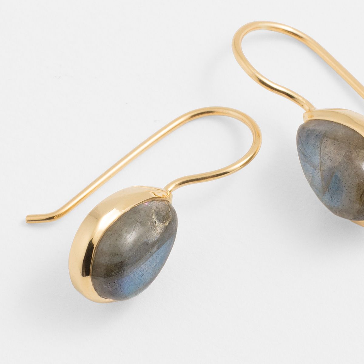 Polished labradorite - Ohrhänger - Grau