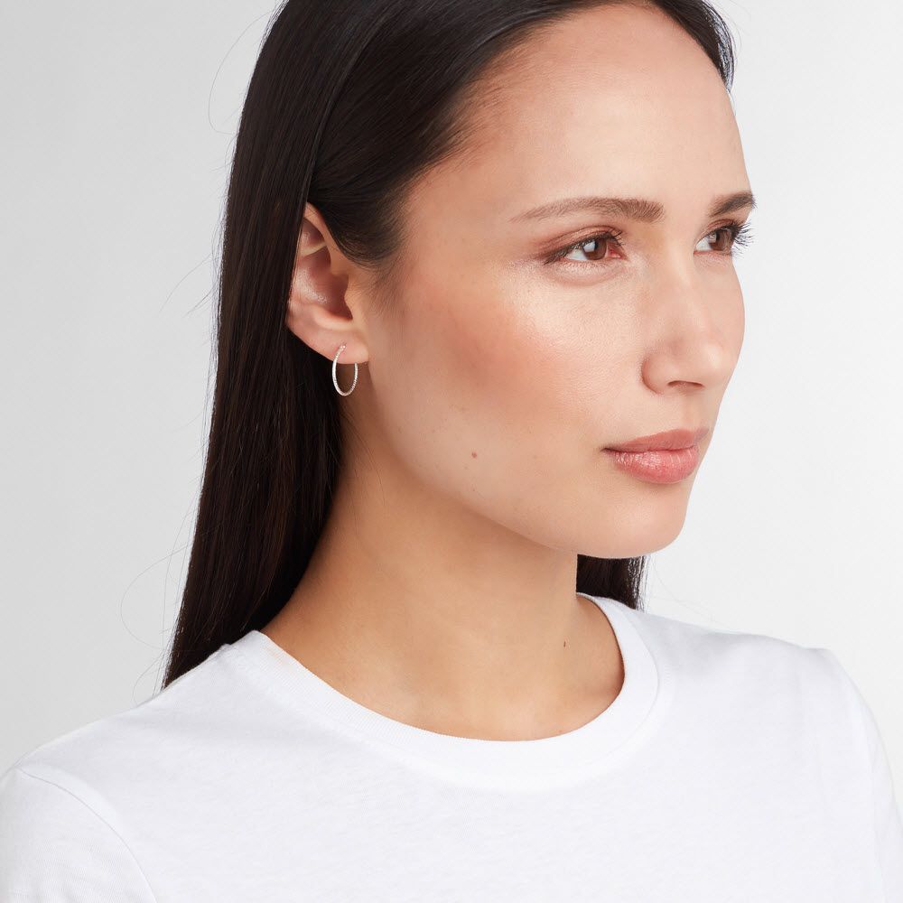 Structured polished - Creolen - Silber
