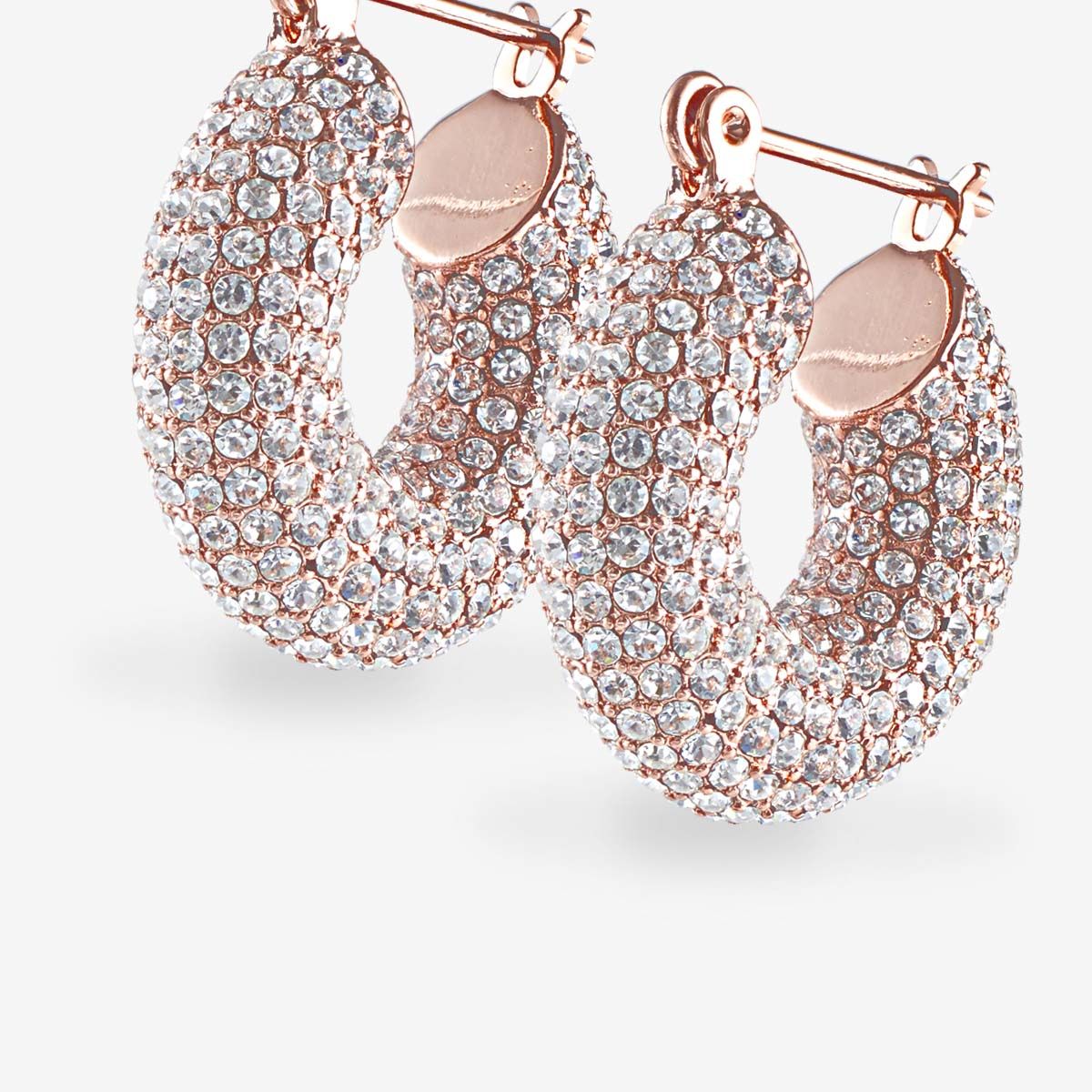 Pave Mini Donut Hoops - Creolen - Rosa