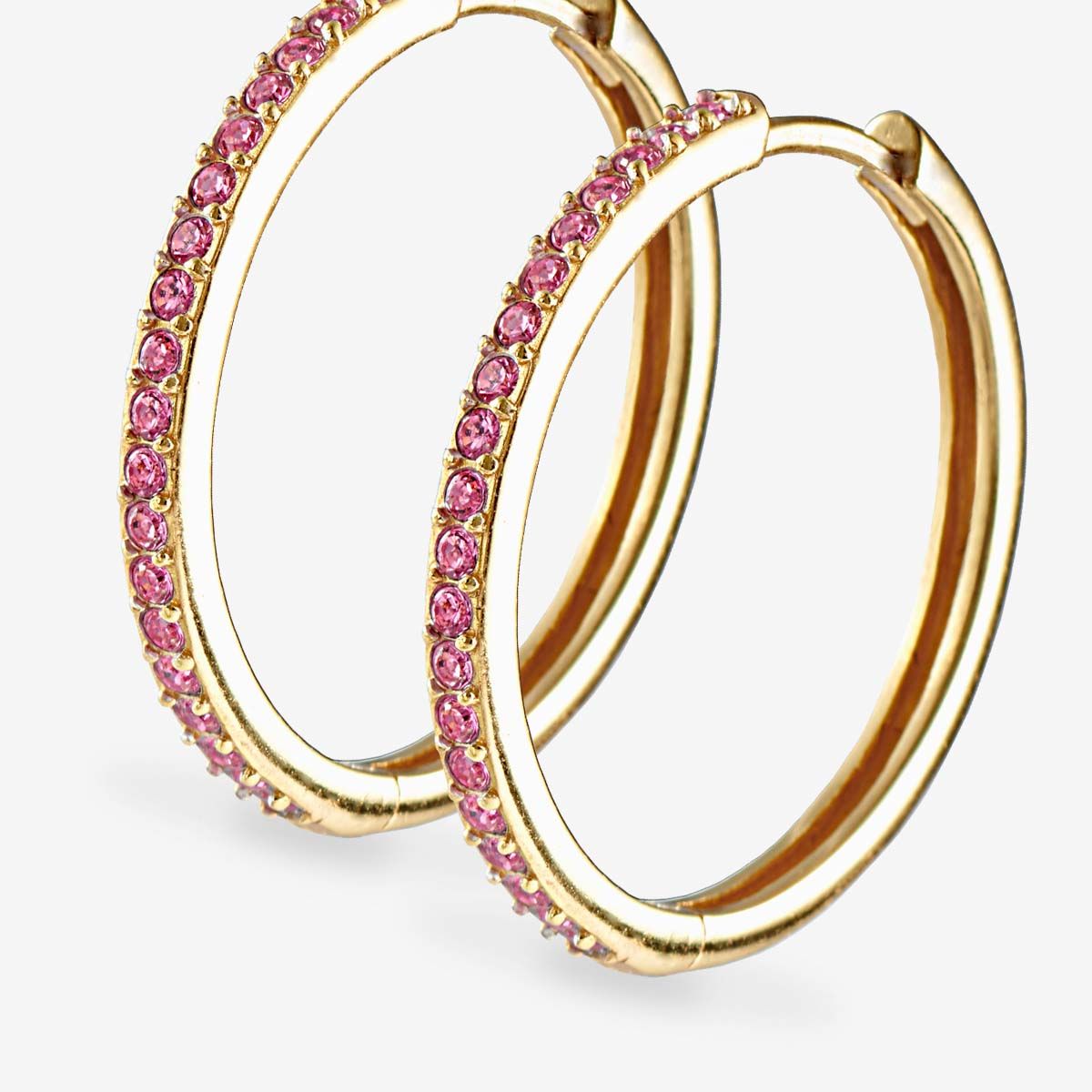 Crystal Hoops Rosa - Creolen - Gold