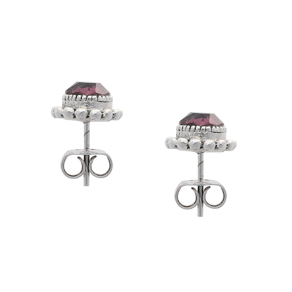 Faceted crystal - Ohrstecker - Violett