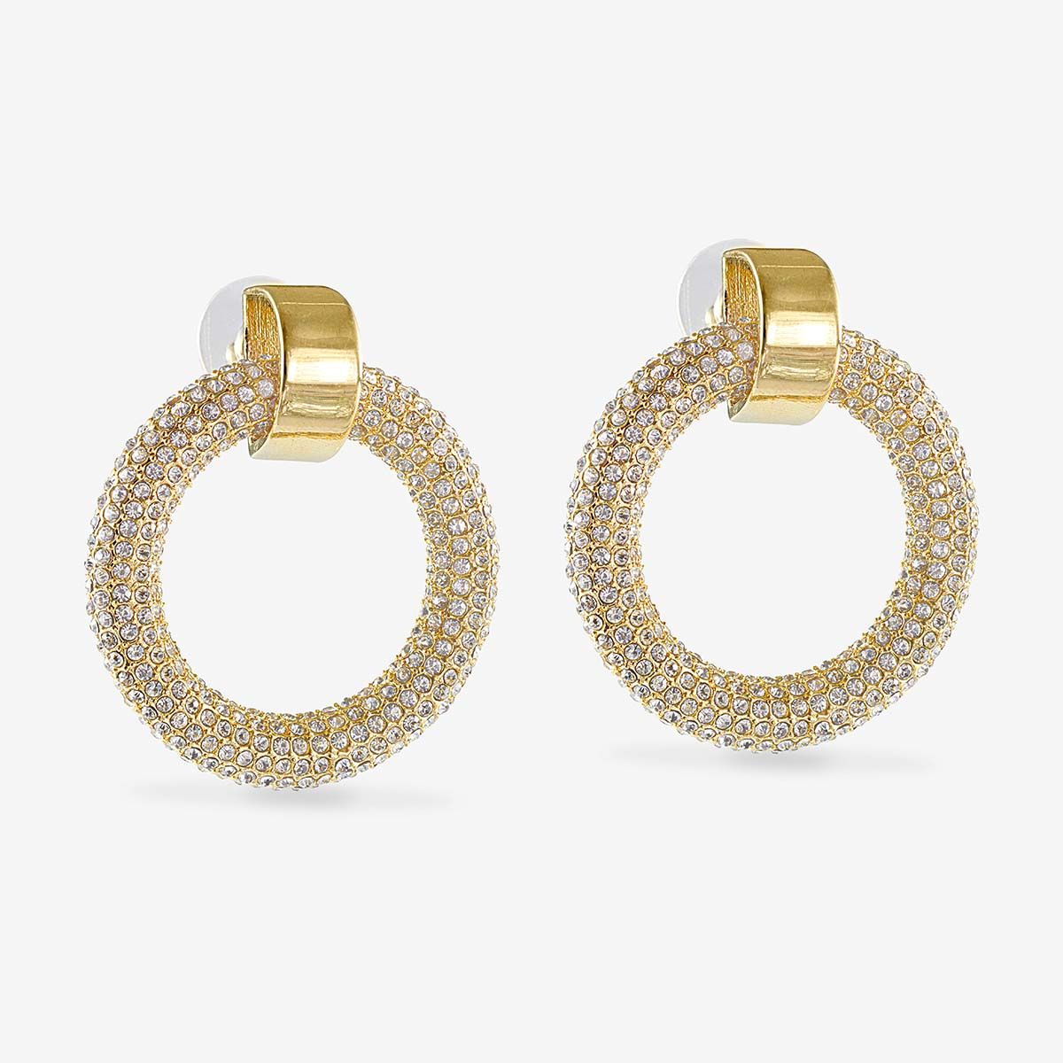 The Pave Door Knocker Hoops - Ohrstecker - Gold