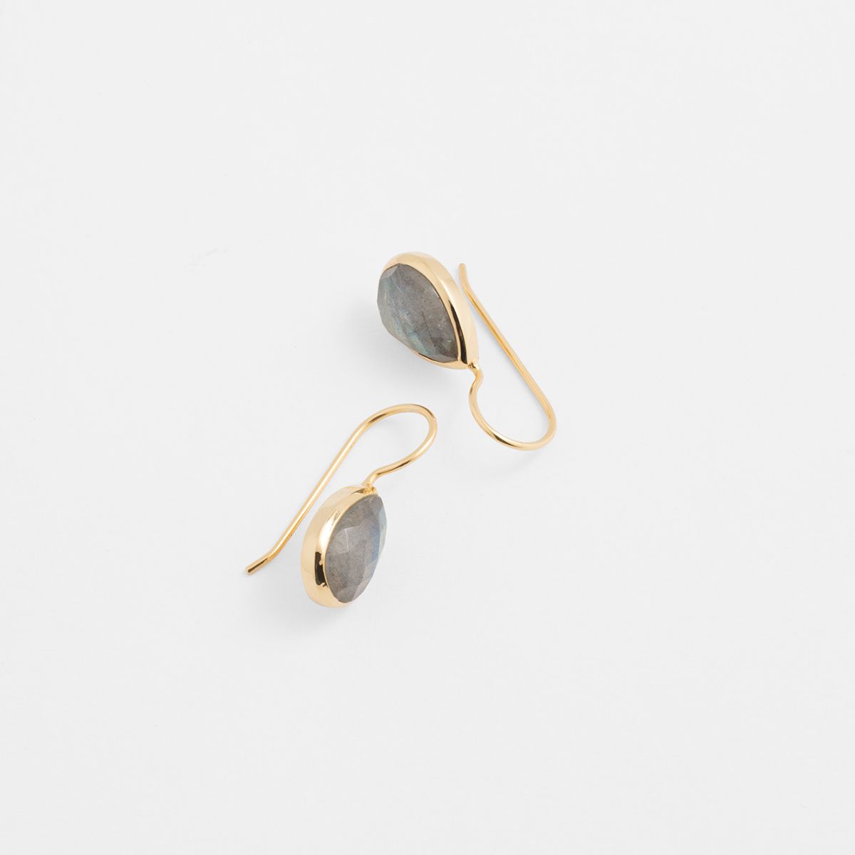 Faceted labradorite - Ohrhänger - Grau