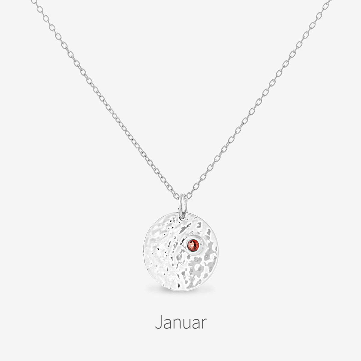 Birthstone January - Halsketten - Silber