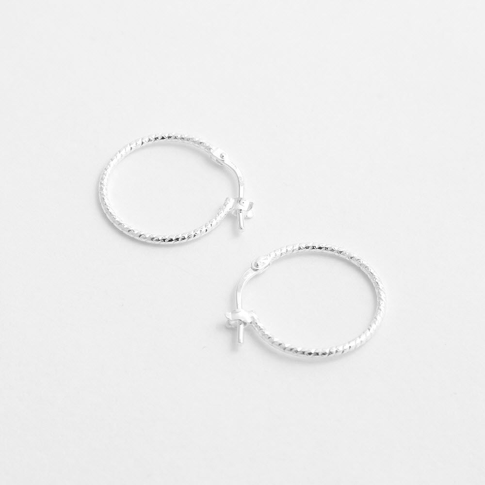 Structured polished - Creolen - Silber