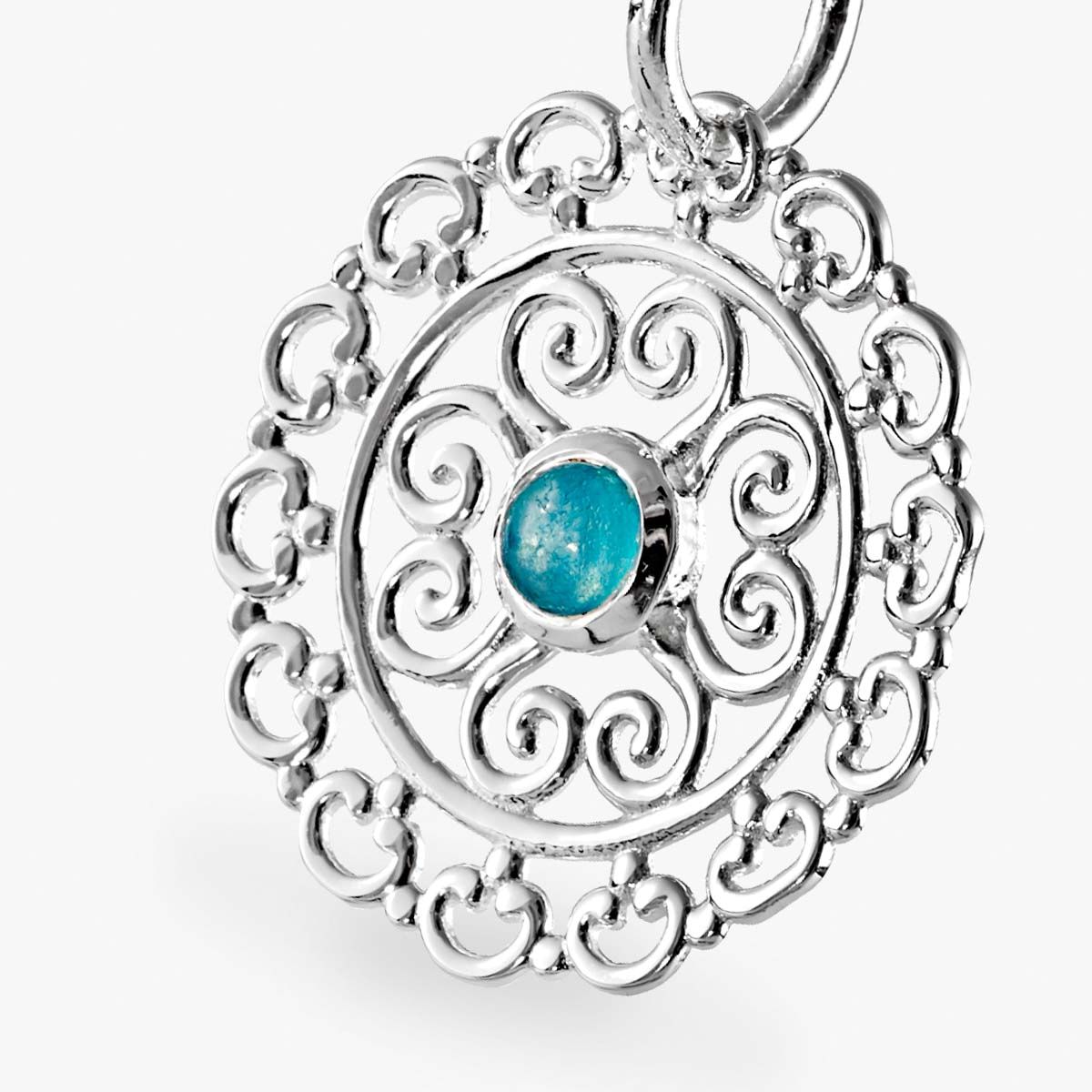 Blue quartz pendat - Kettenanhänger - Silber