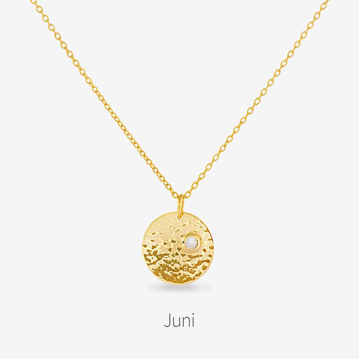 Birthstone June - Halsketten - Gold